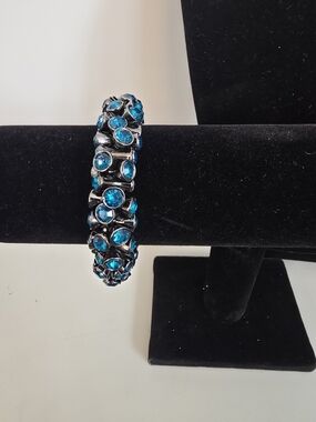 Teal Crystal Stretch Bracelet - Women's Jewelry